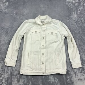 Madewell Oversized Jean Jacket In Tile White Womens Size XS Denim Trucker